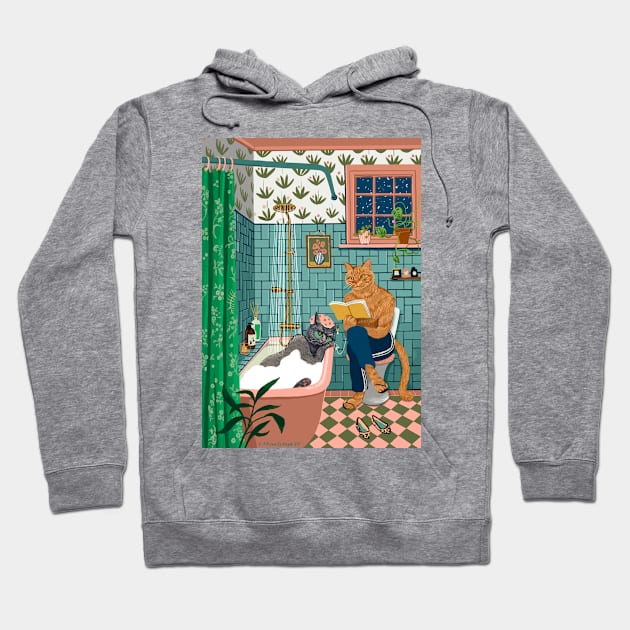 Cats in the bathroom Hoodie by argiropulo